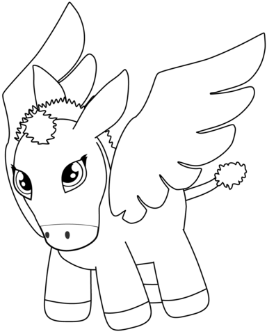 Cartoon Pegasus Coloring Page